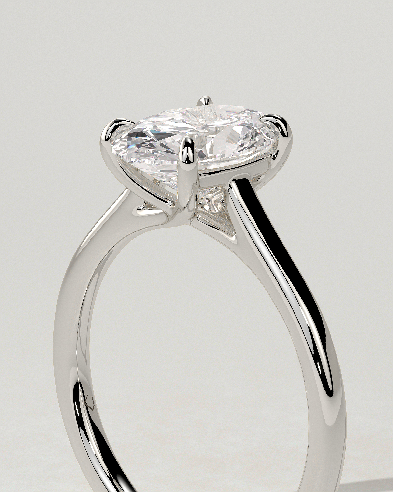 Olivia Solitaire Oval Ring