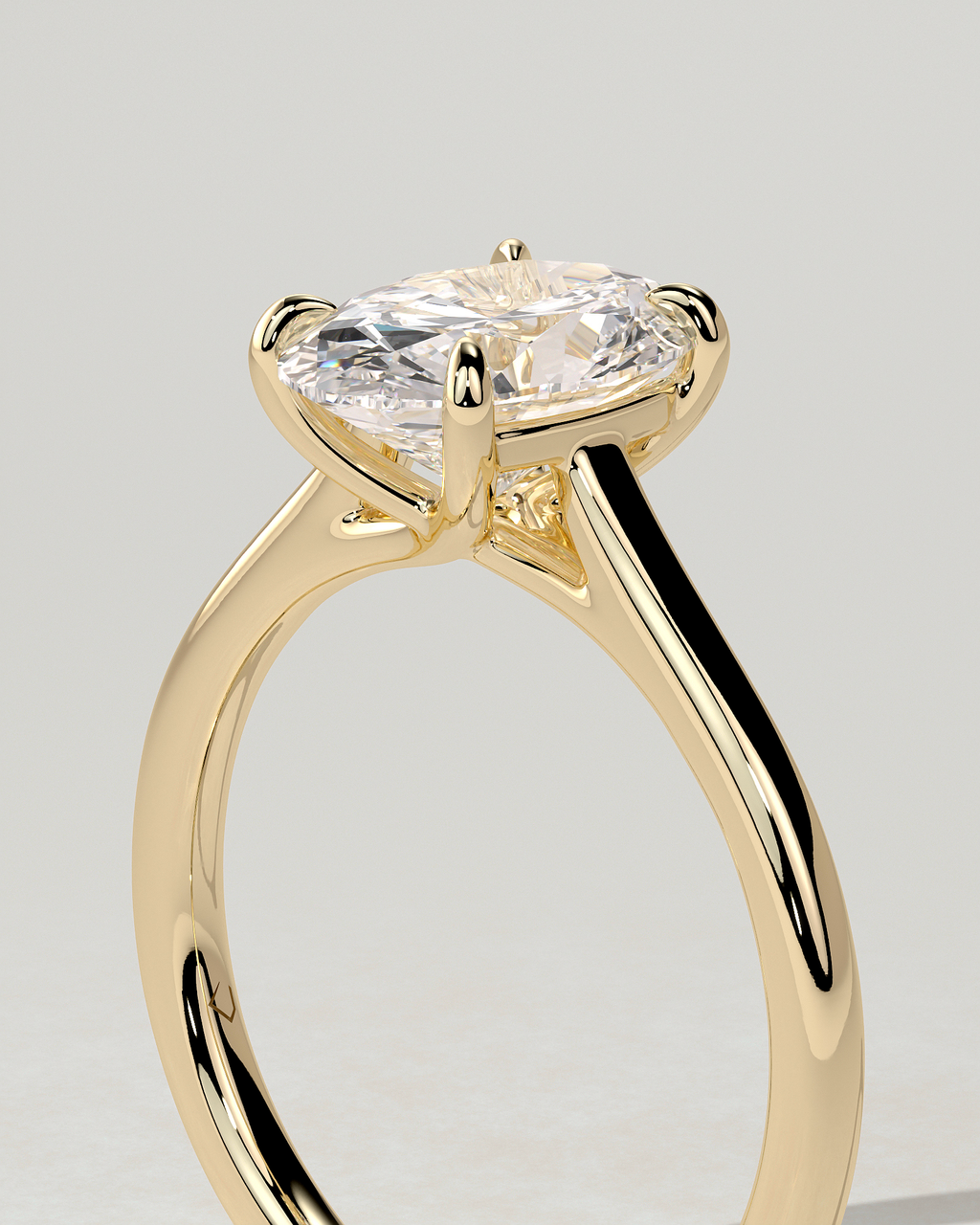 Olivia Solitaire Oval Ring
