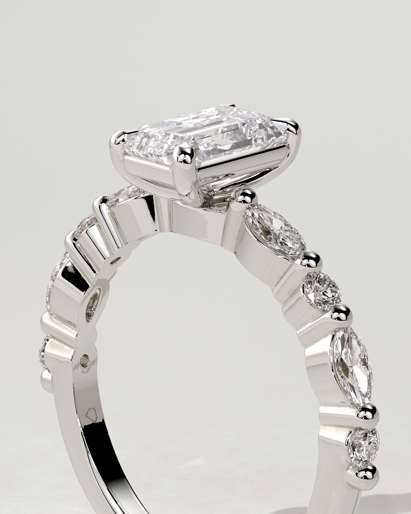 Parker Solitaire Emerald Ring