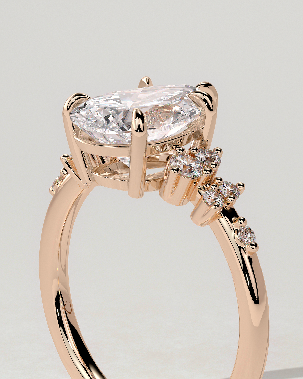 Polly Solitaire Pear Ring