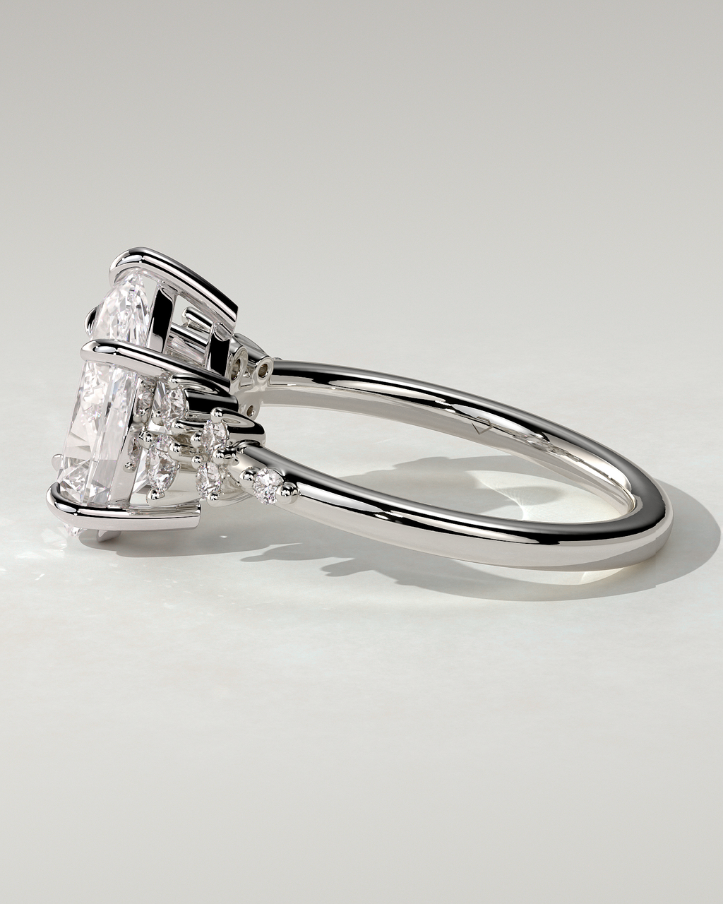 Polly Solitaire Pear Ring