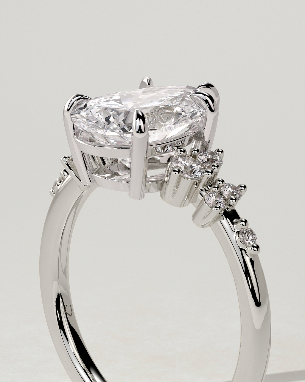 Polly Solitaire Pear Ring