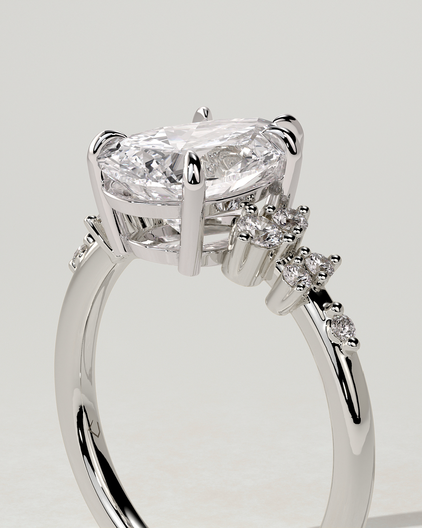 Polly Solitaire Pear Ring