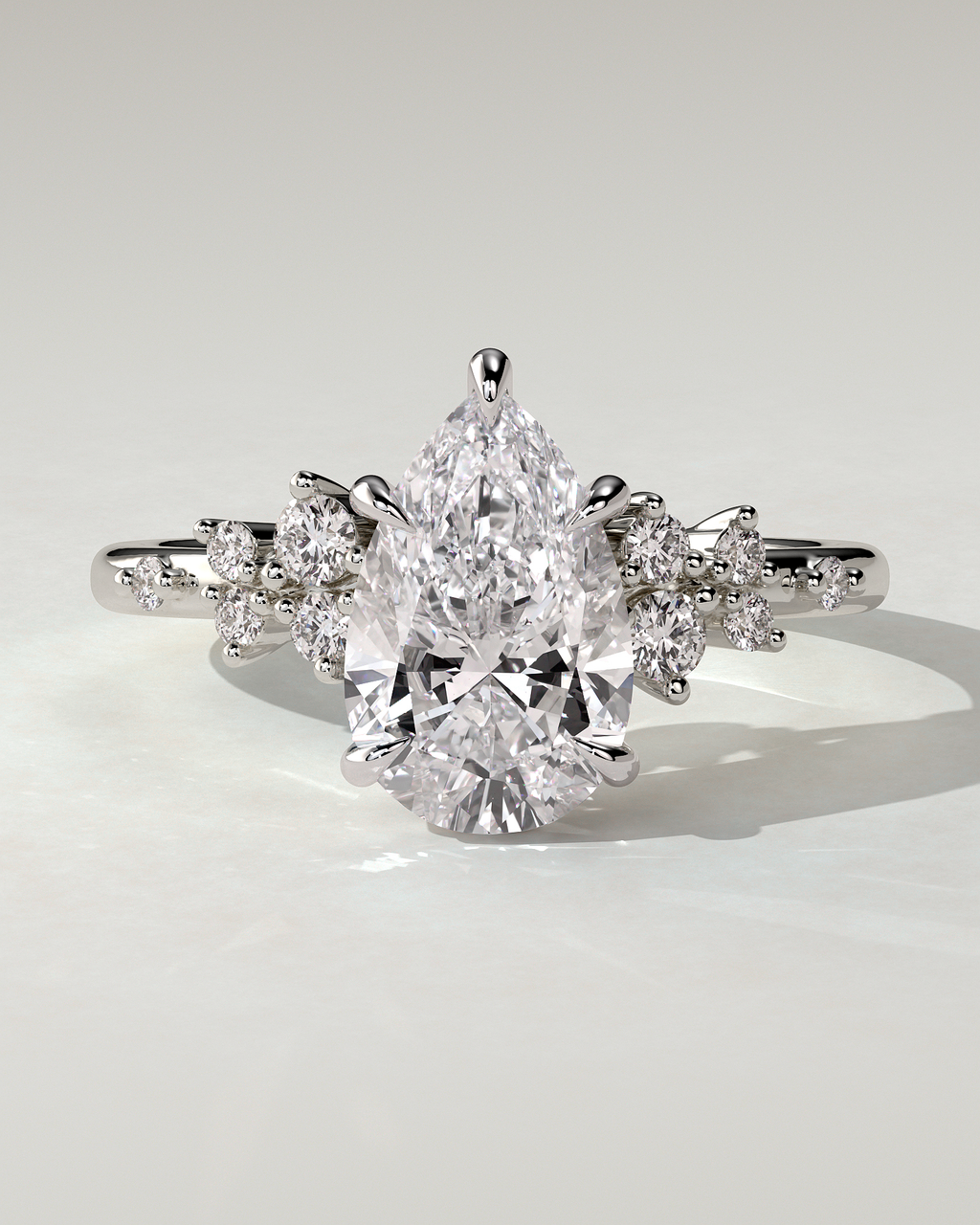 Polly Solitaire Pear Ring