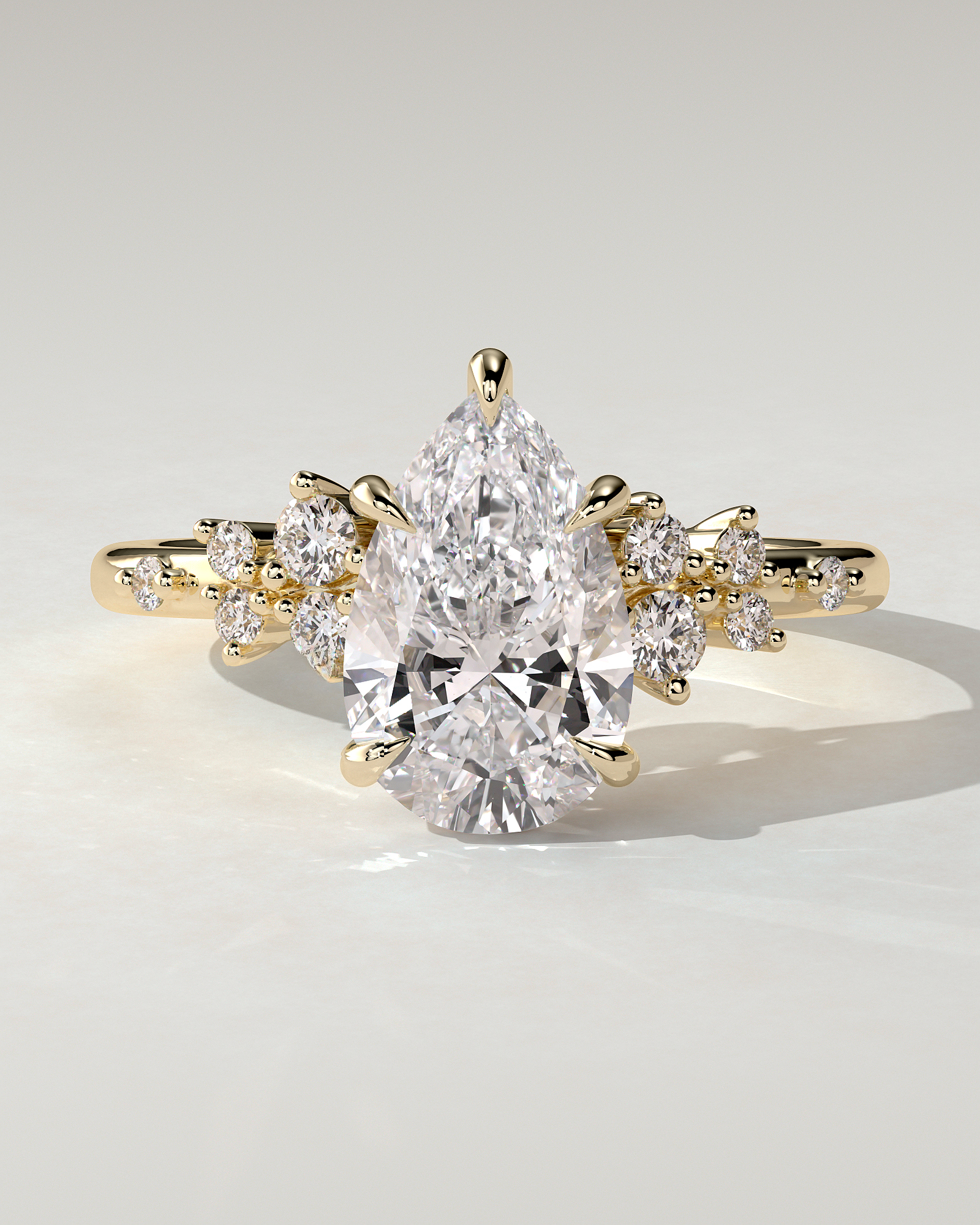Polly Solitaire Pear Ring