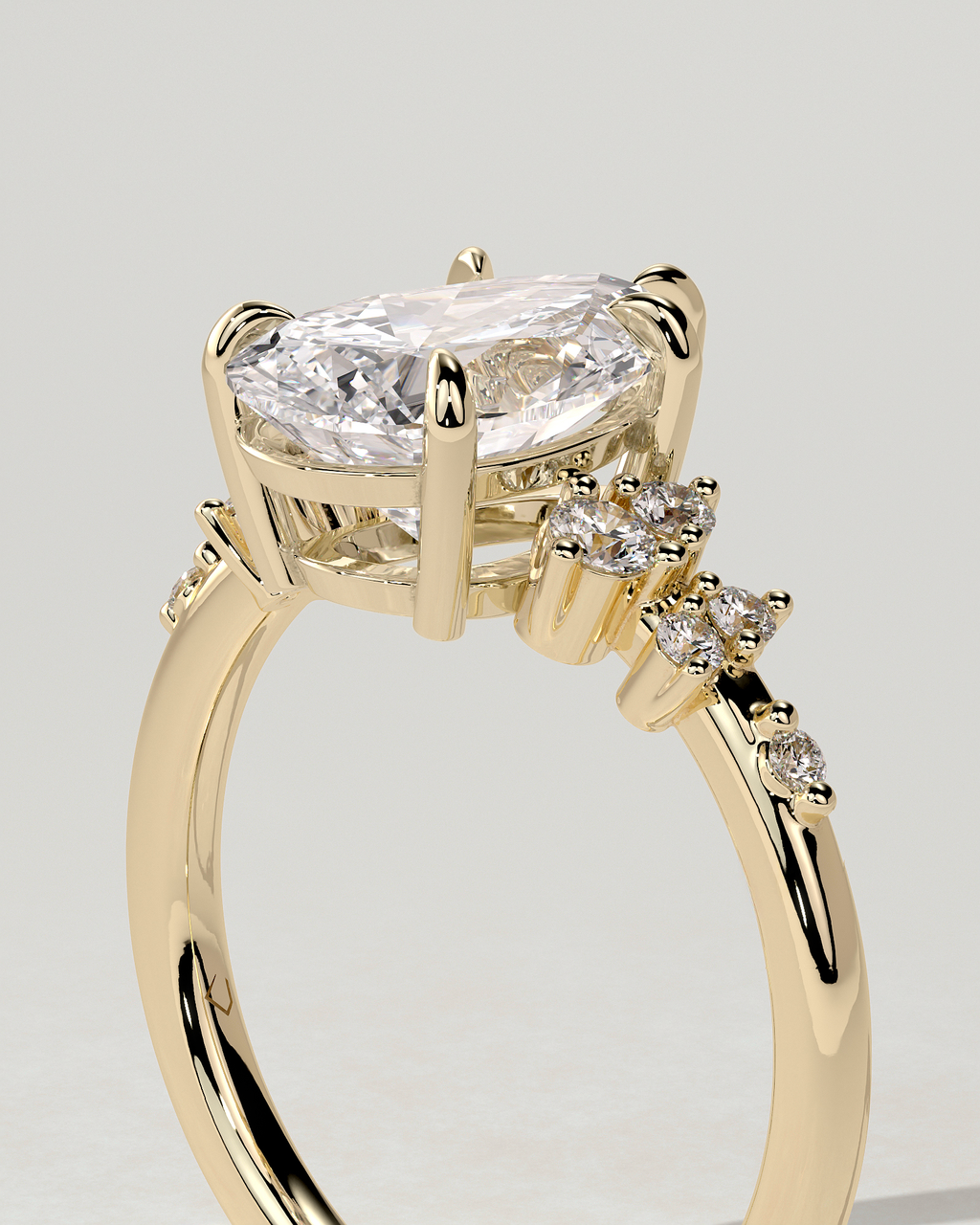 Polly Solitaire Pear Ring
