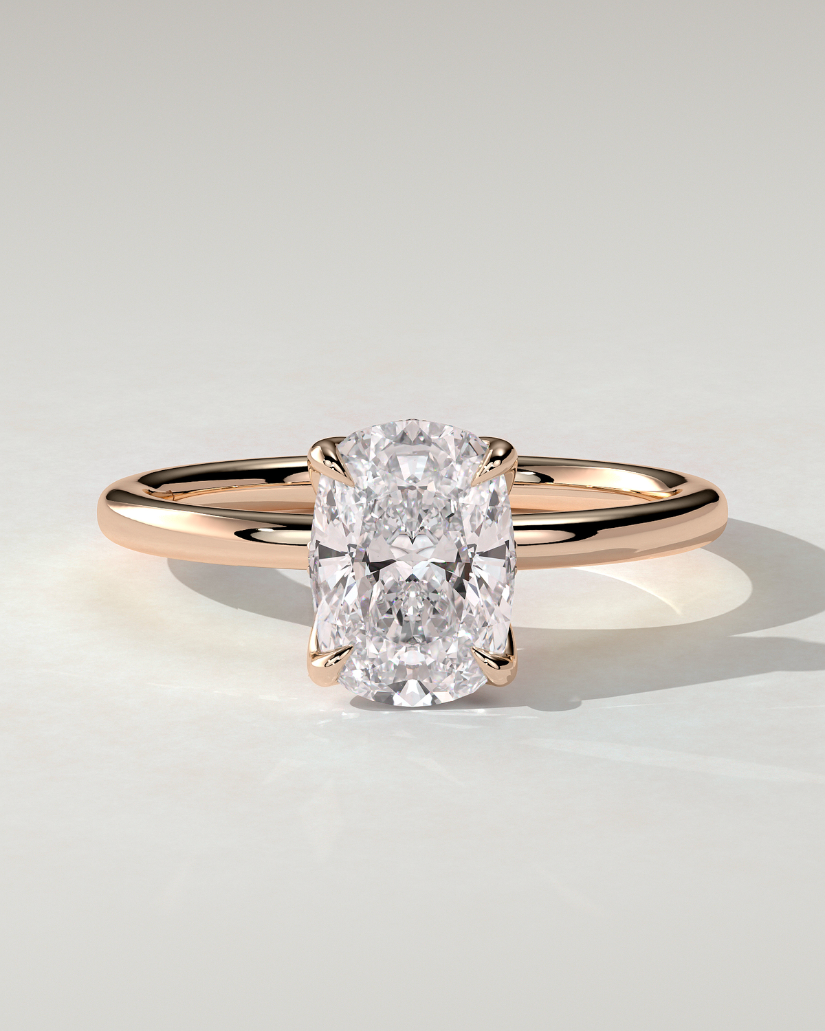 Poppy Solitaire Cushion Ring