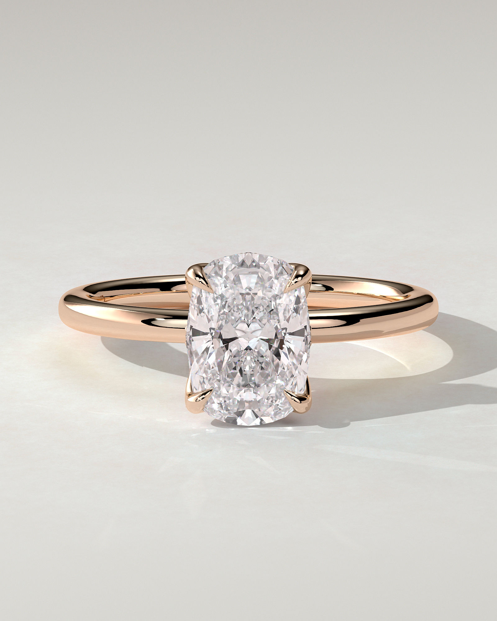 Poppy Solitaire Cushion Ring