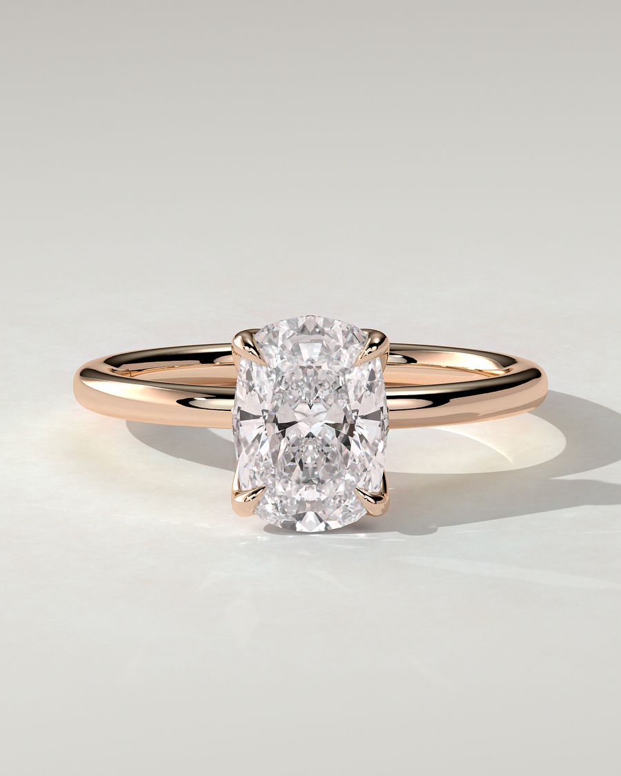 Poppy Solitaire Cushion Ring