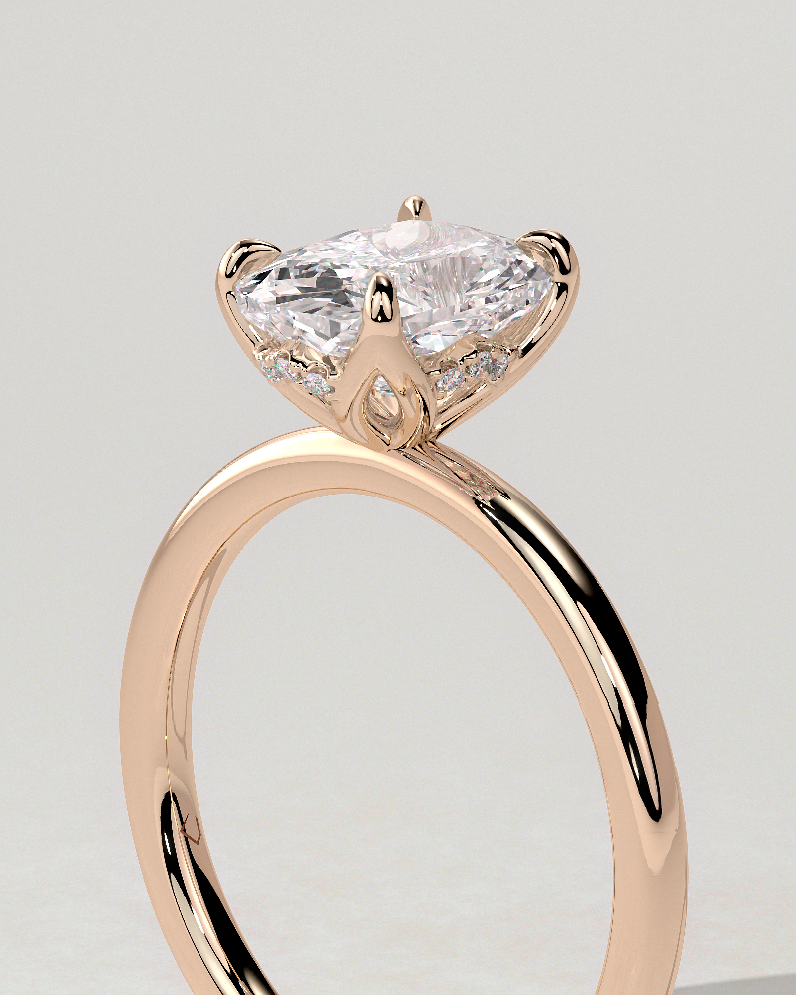 Poppy Solitaire Cushion Ring