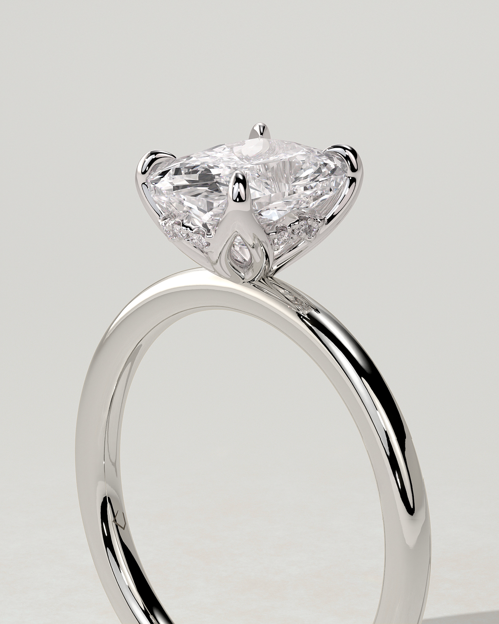 Poppy Solitaire Cushion Ring
