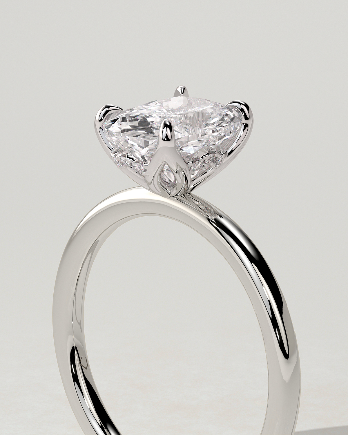 Poppy Solitaire Cushion Ring