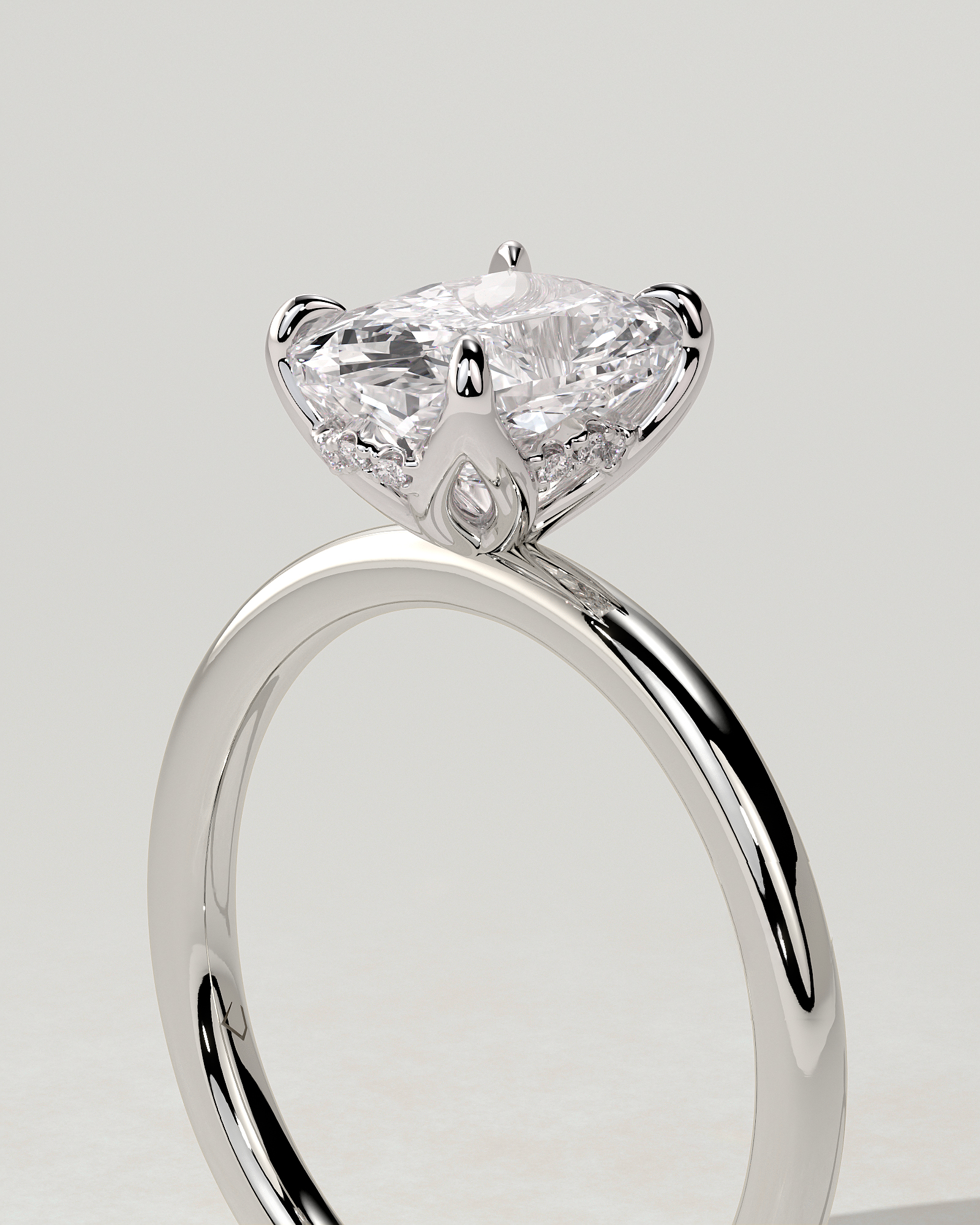 Poppy Solitaire Cushion Ring