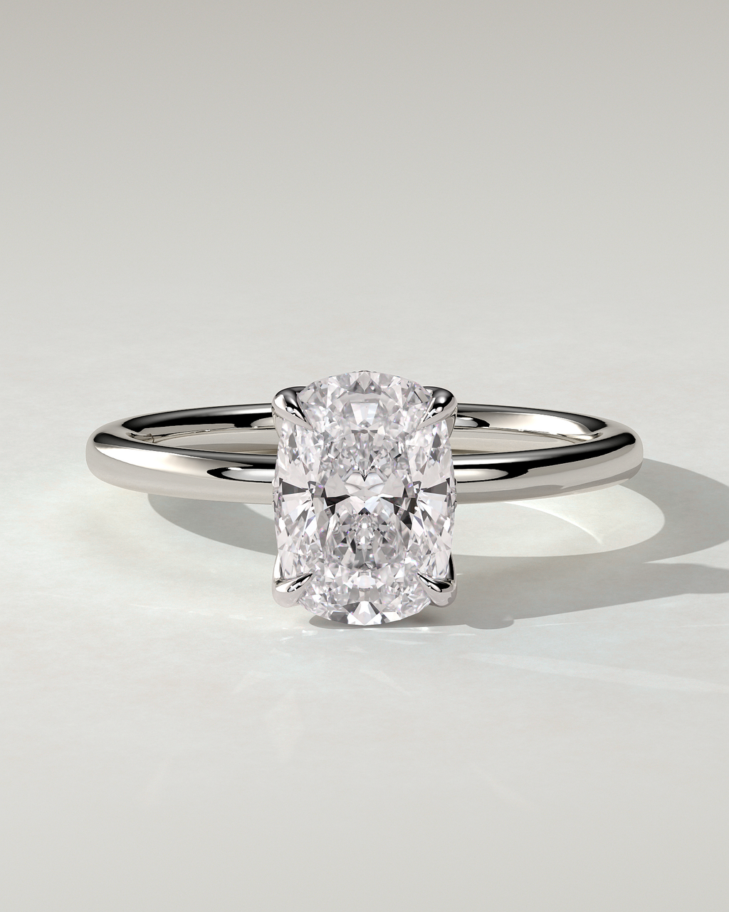 Poppy Solitaire Cushion Ring