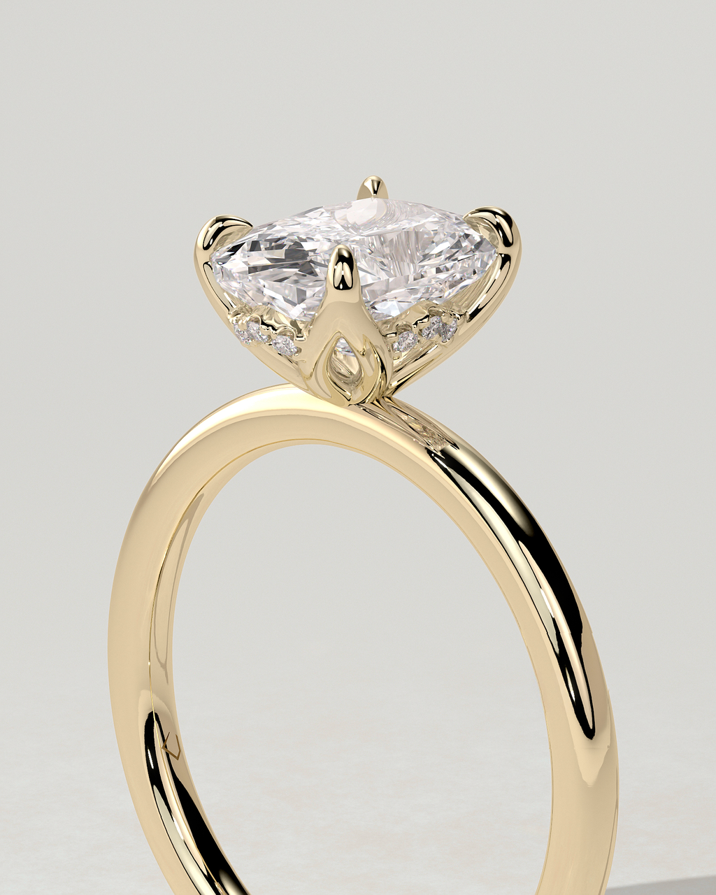 Poppy Solitaire Cushion Ring