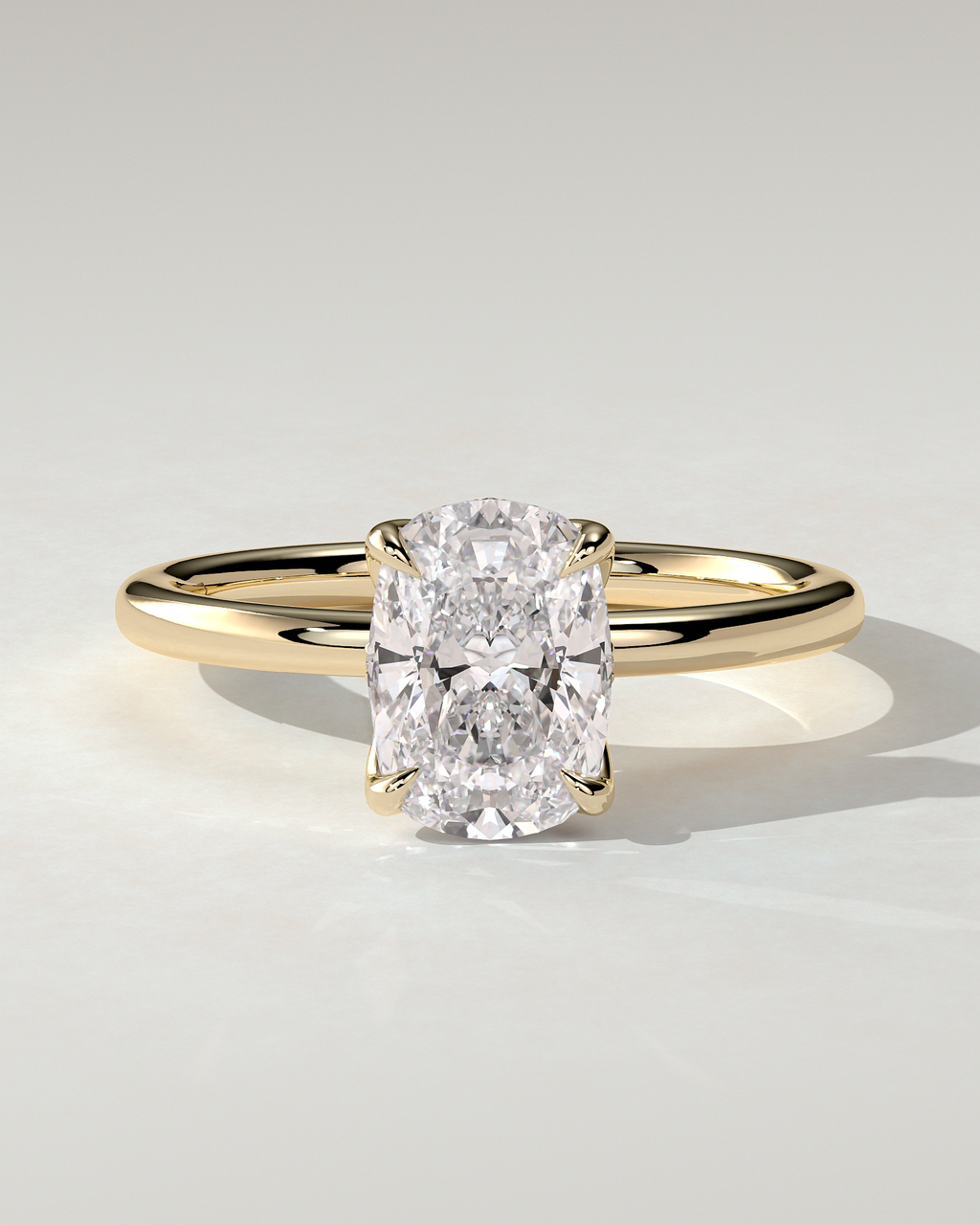 Poppy Solitaire Cushion Ring