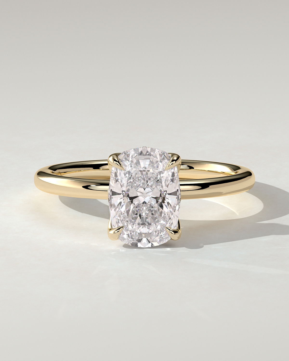 Poppy Solitaire Cushion Ring