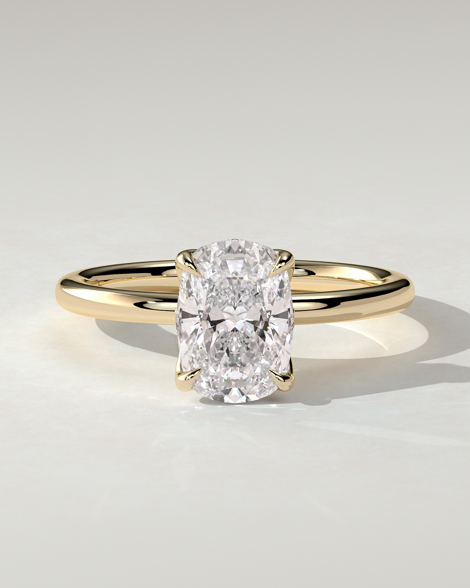Poppy Solitaire Cushion Ring