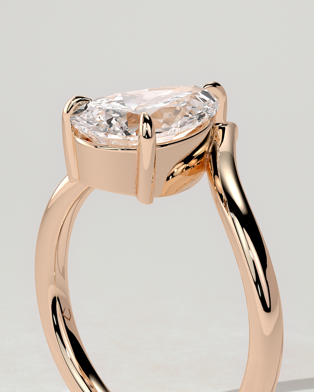 Riley Solitaire Pear Ring