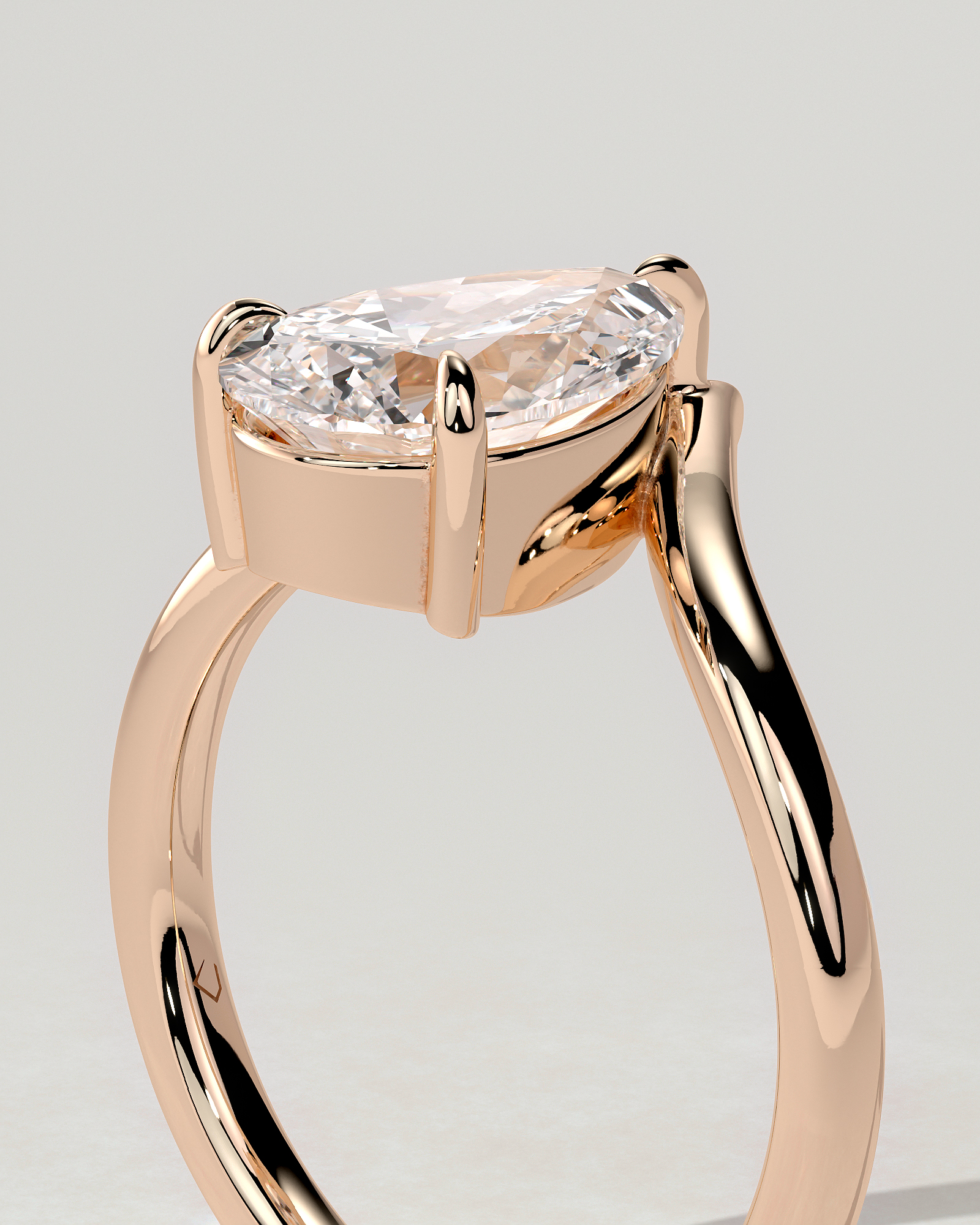 Riley Solitaire Pear Ring