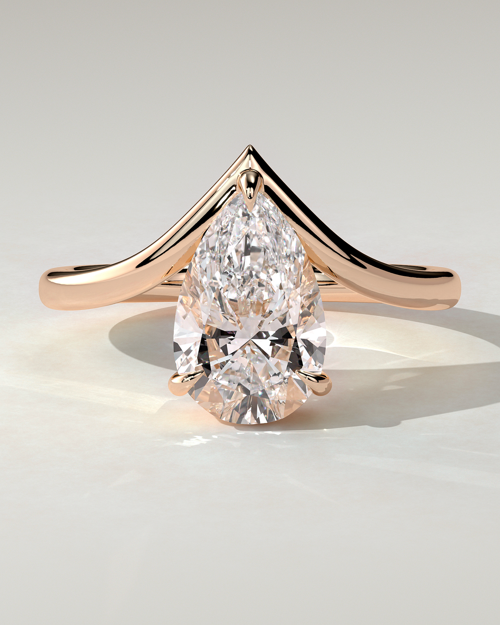 Riley Solitaire Pear Ring