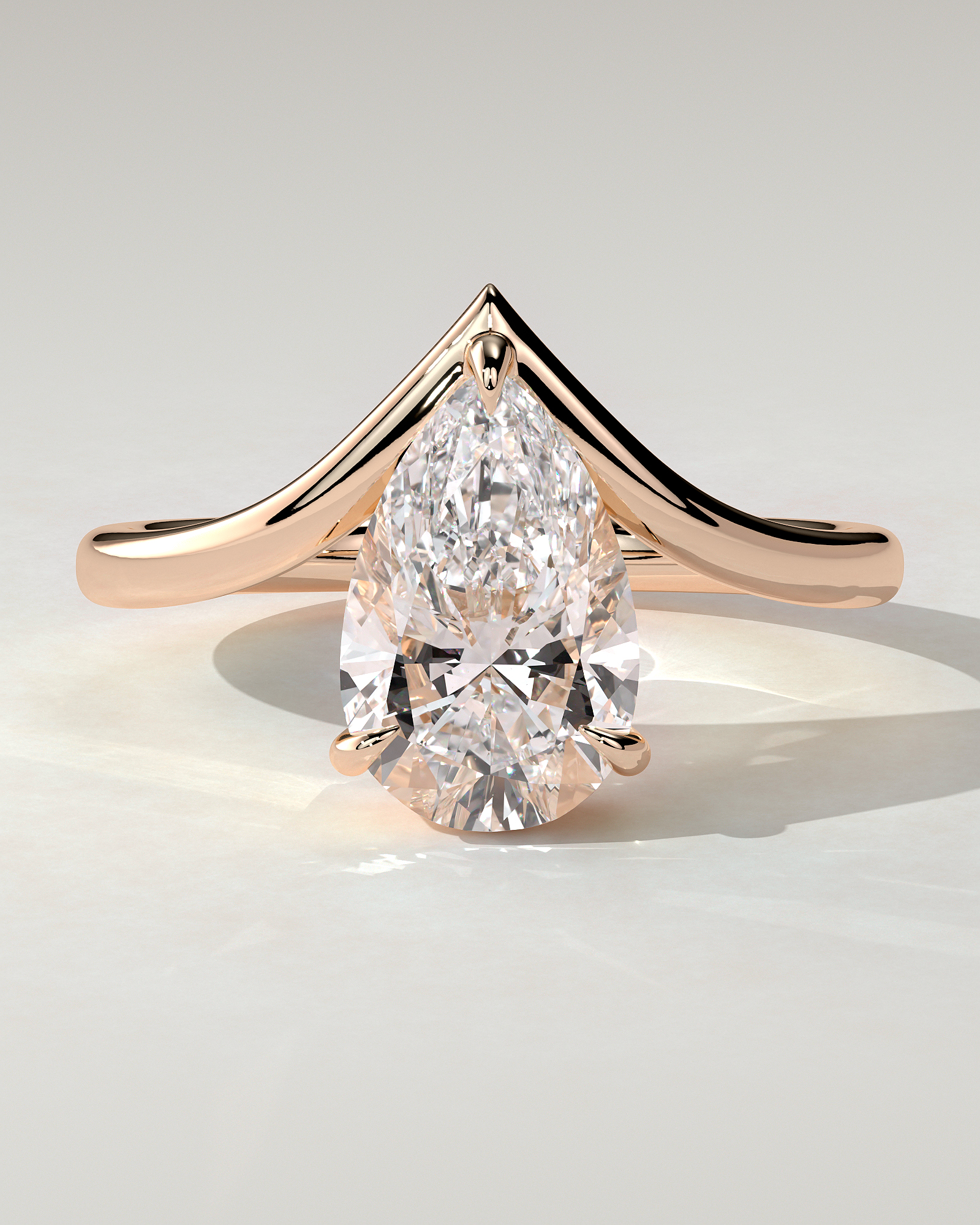 Riley Solitaire Pear Ring