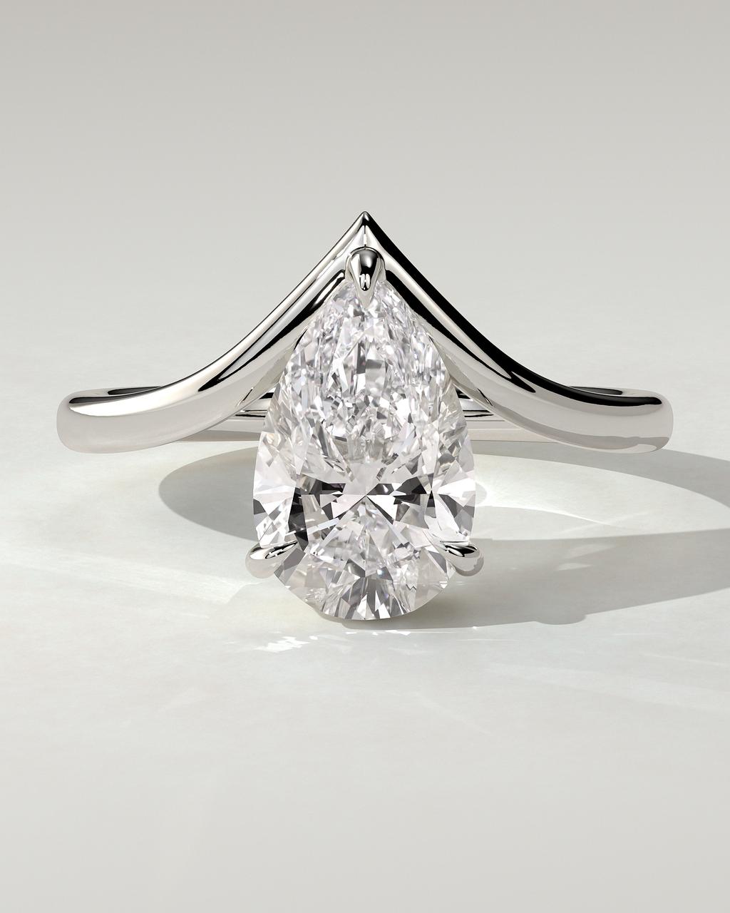 Riley Solitaire Pear Ring