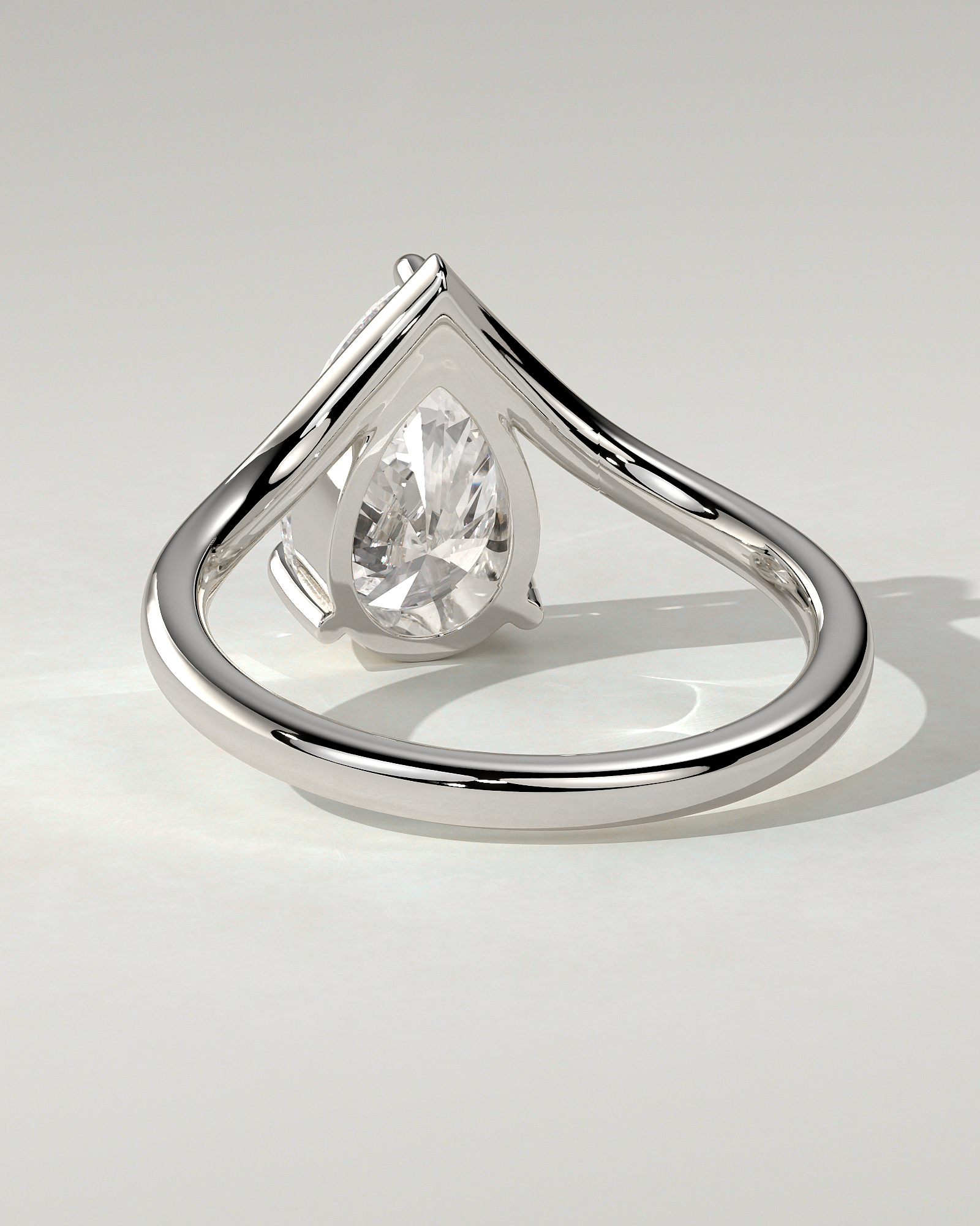 Riley Solitaire Pear Ring
