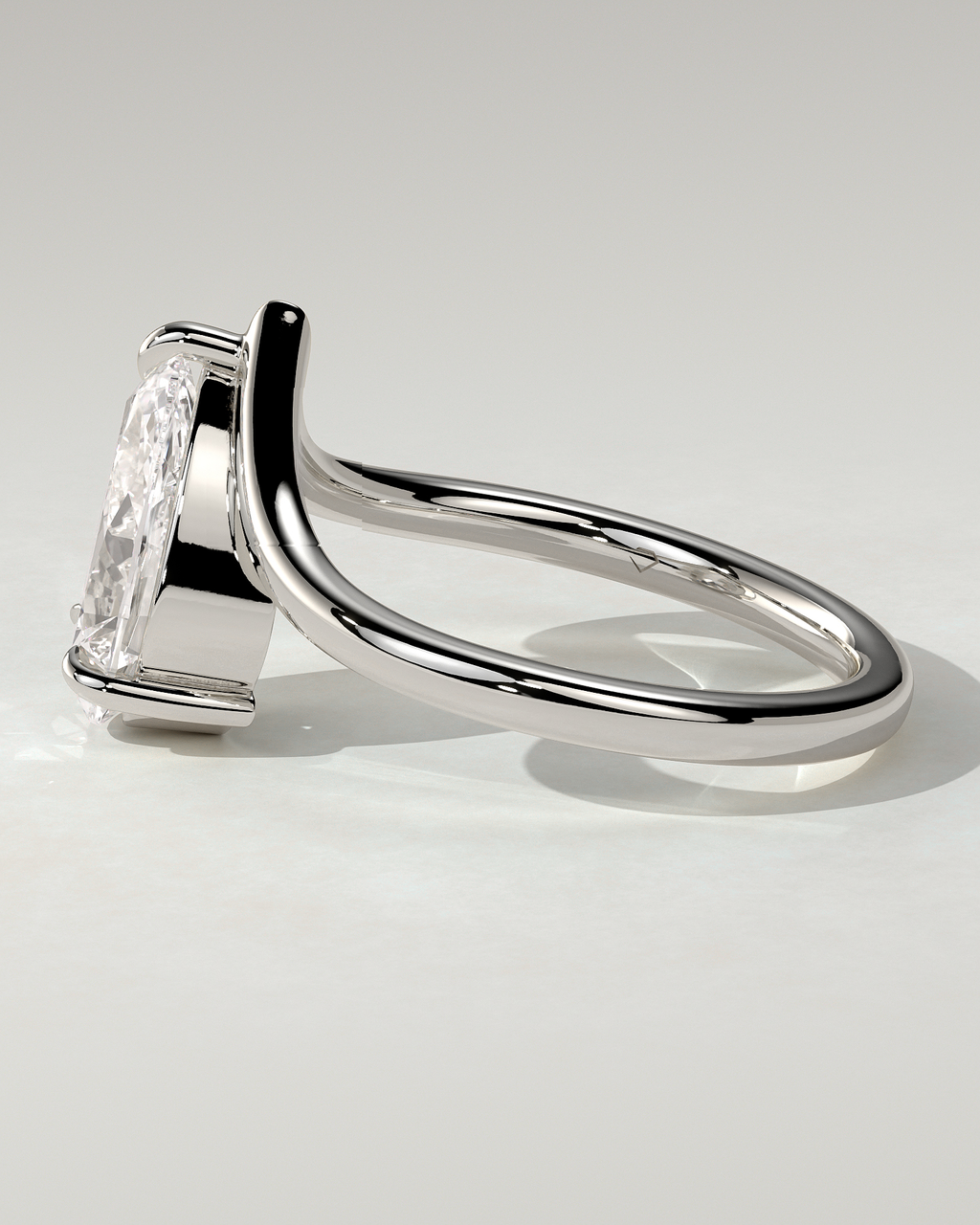 Riley Solitaire Pear Ring