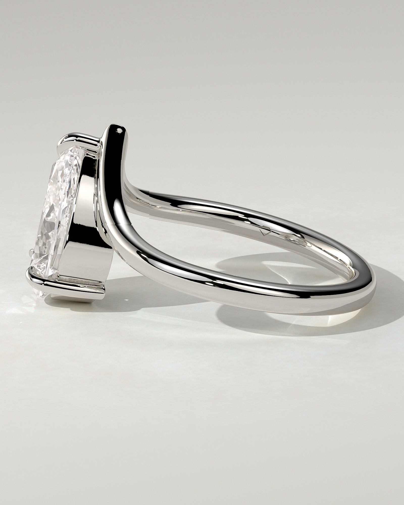 Riley Solitaire Pear Ring