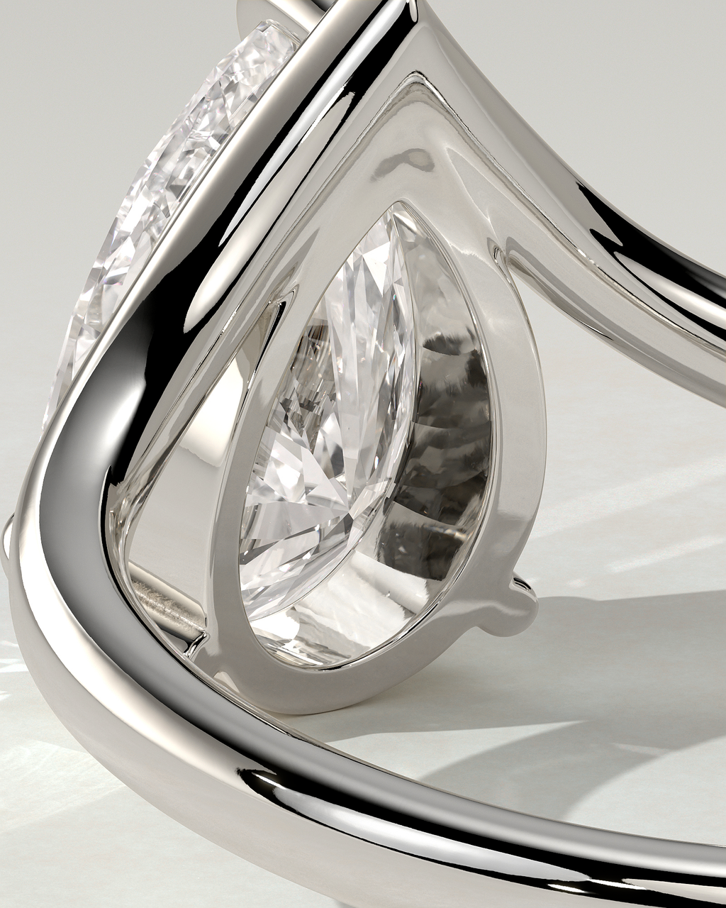 Riley Solitaire Pear Ring
