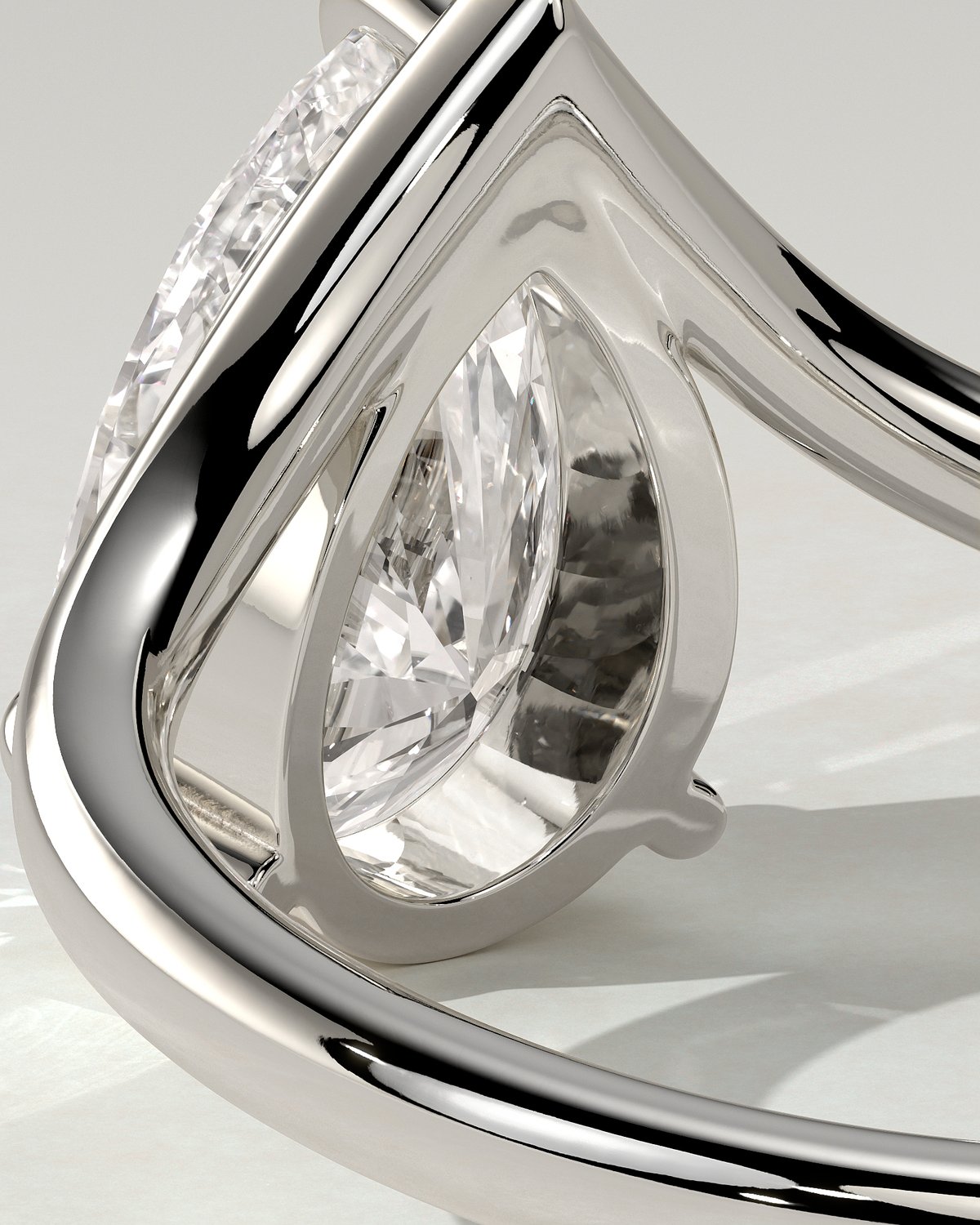 Riley Solitaire Pear Ring