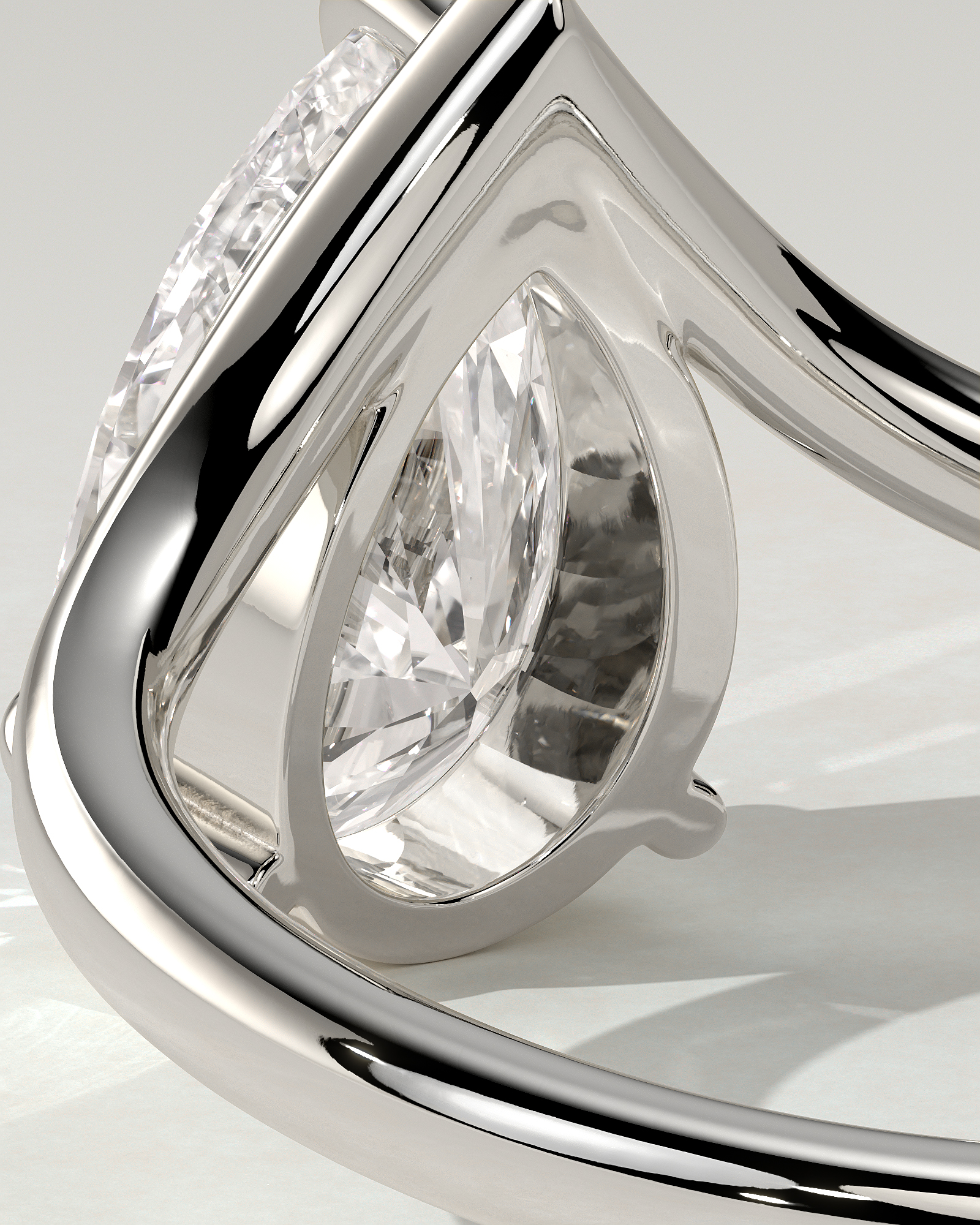 Riley Solitaire Pear Ring
