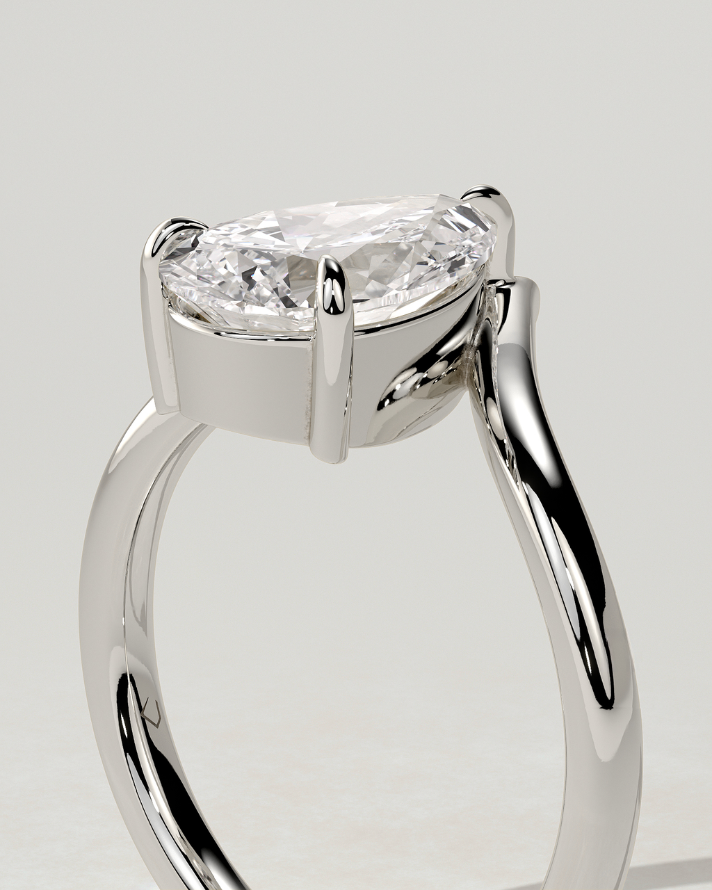 Riley Solitaire Pear Ring
