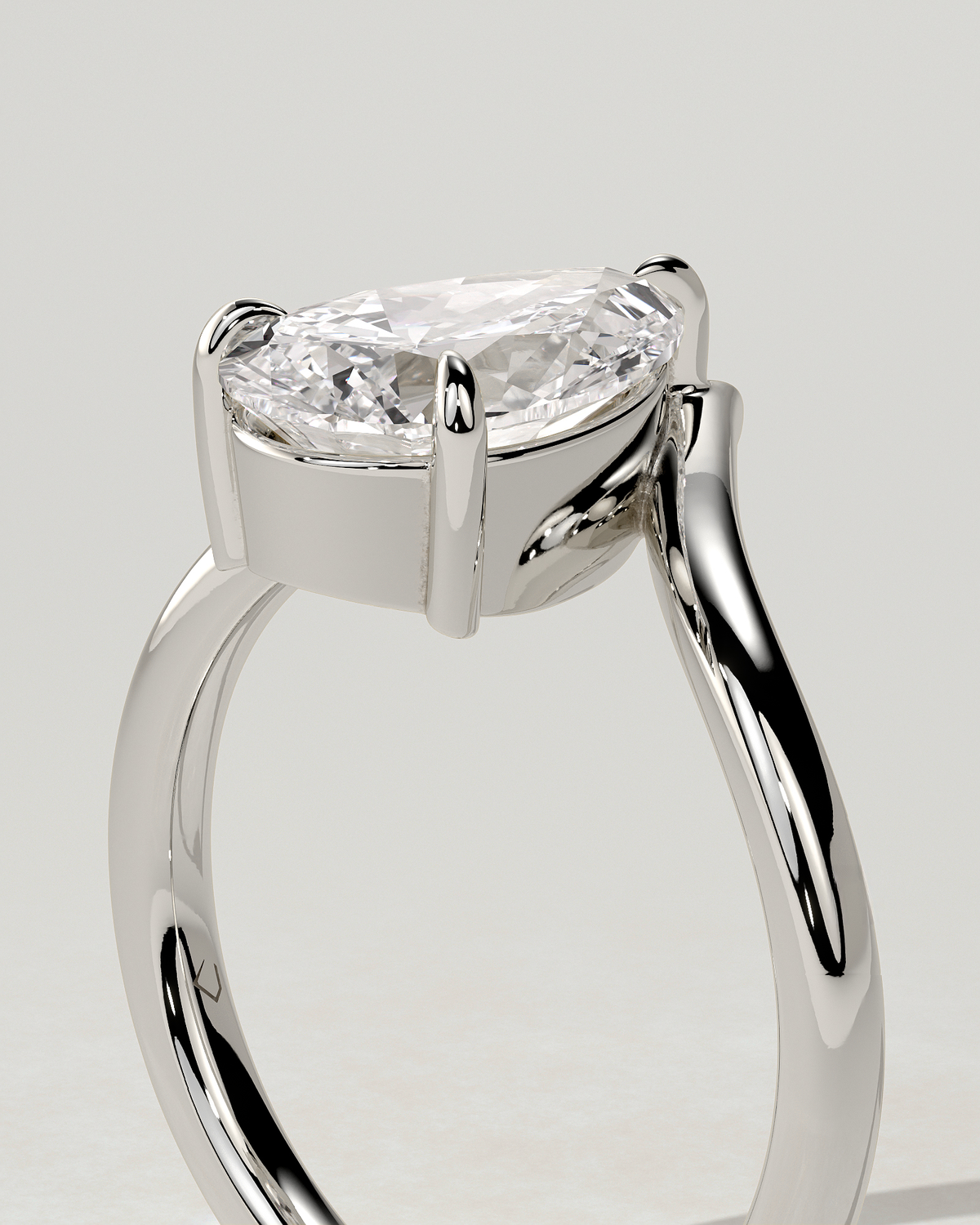 Riley Solitaire Pear Ring