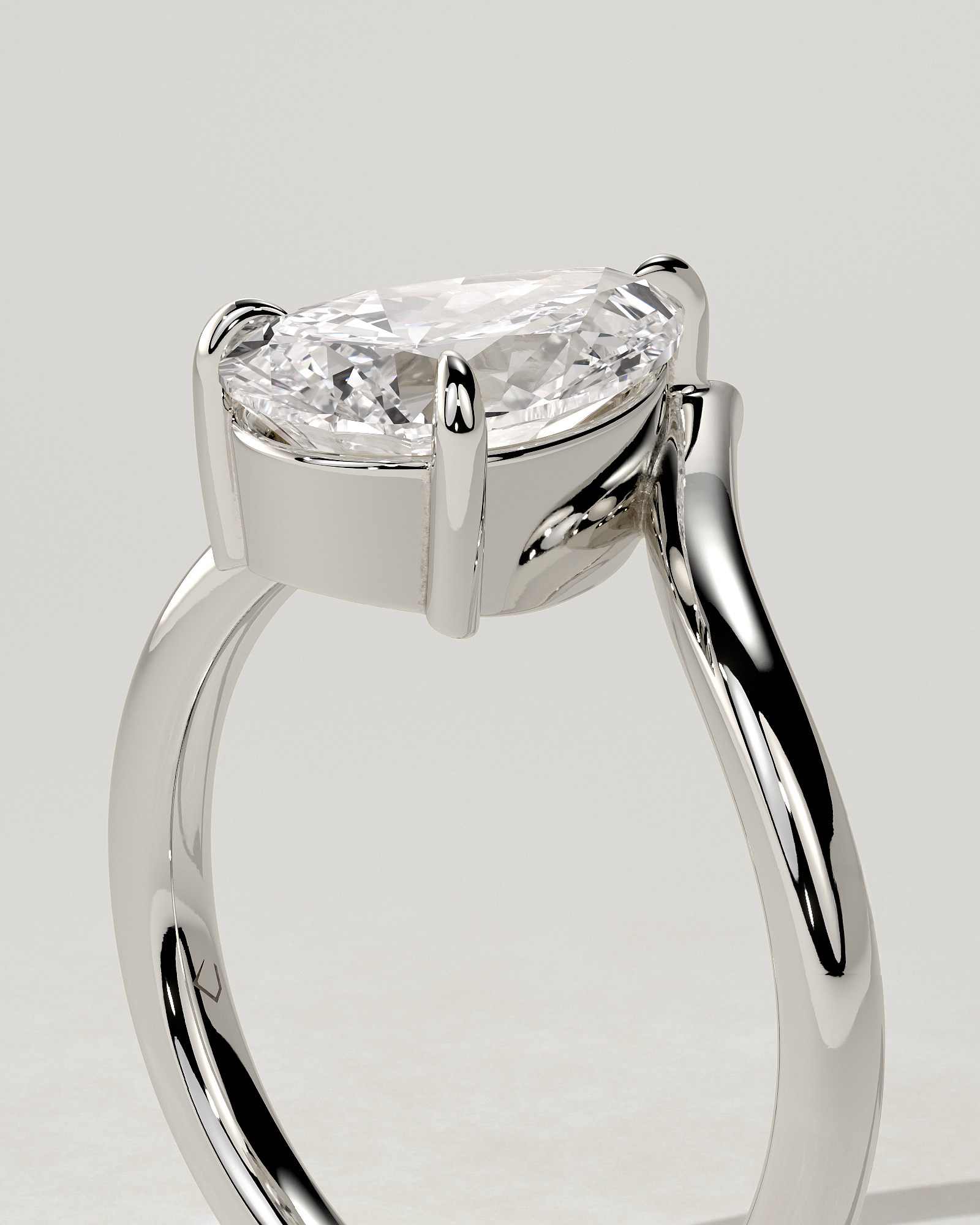Riley Solitaire Pear Ring