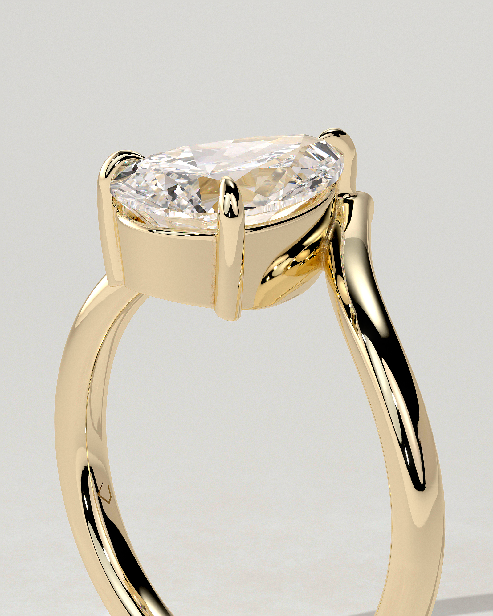 Riley Solitaire Pear Ring