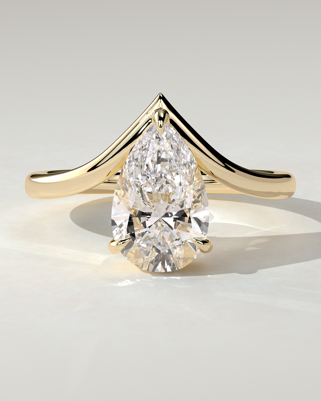 Riley Solitaire Pear Ring