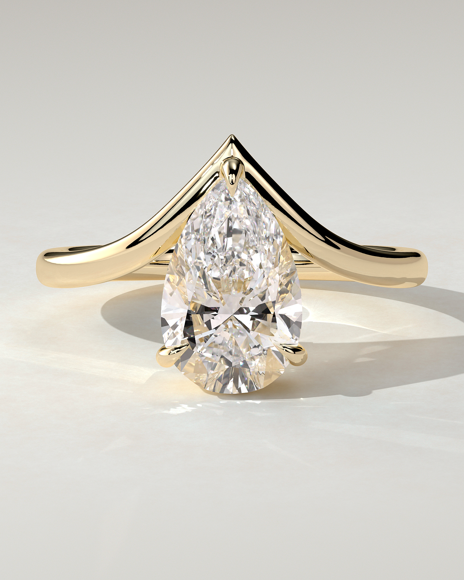 Riley Solitaire Pear Ring