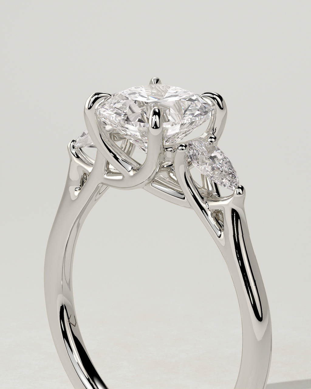 Selena Trilogy Cushion Ring