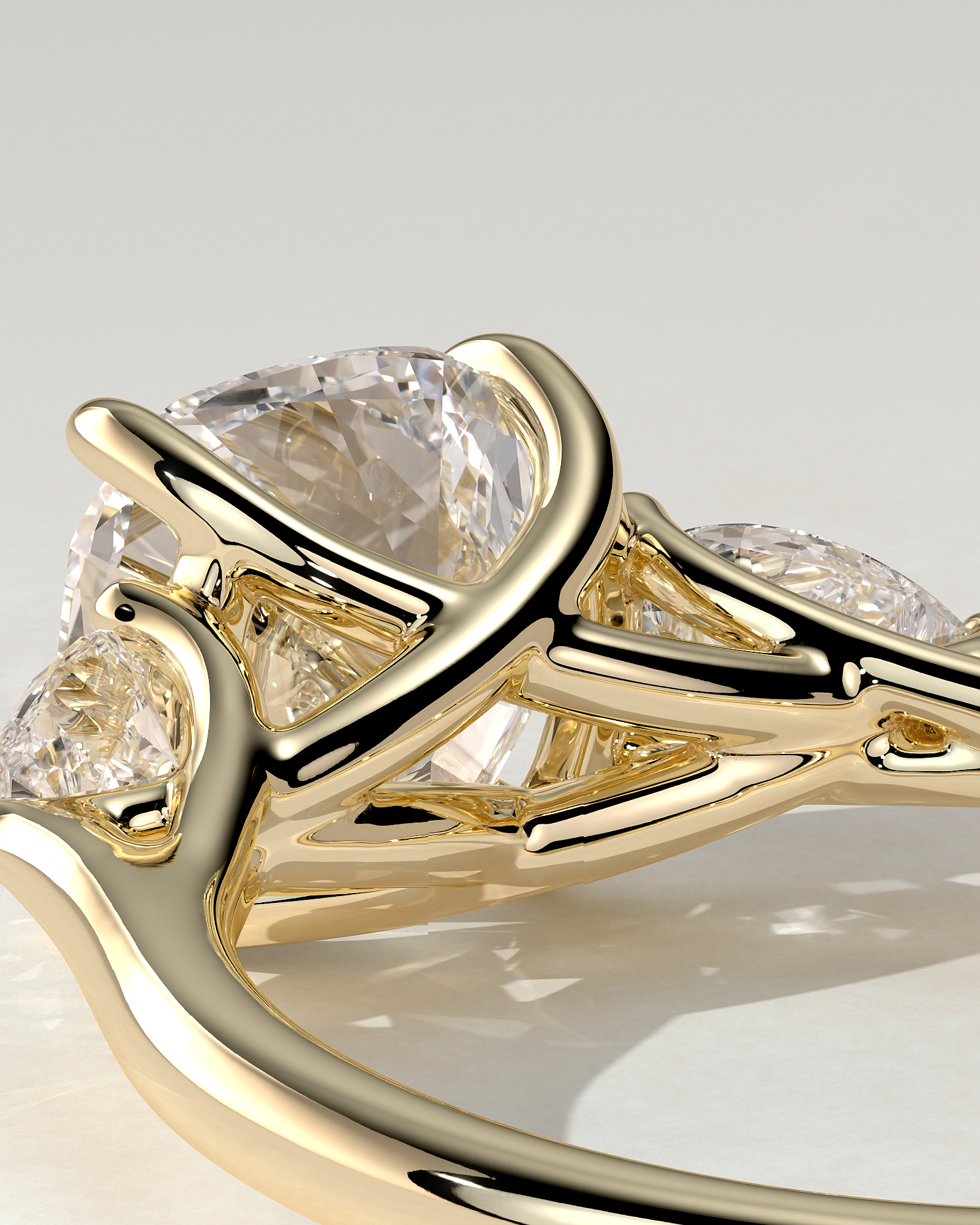 Selena Trilogy Cushion Ring