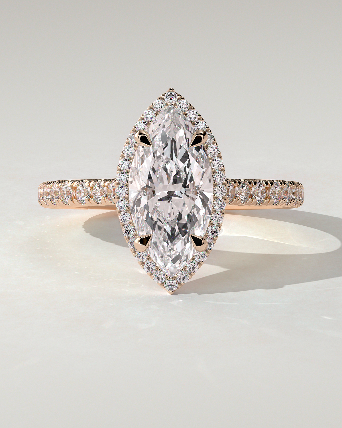 Stefania Halo Marquise Ring