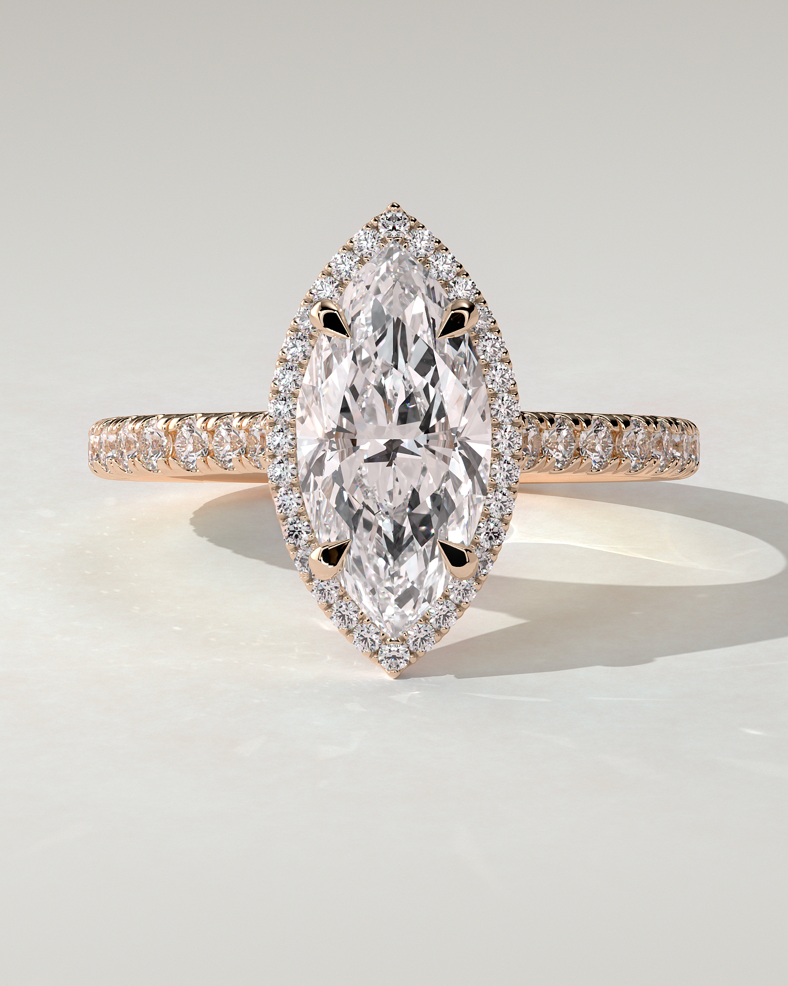 Stefania Halo Marquise Ring