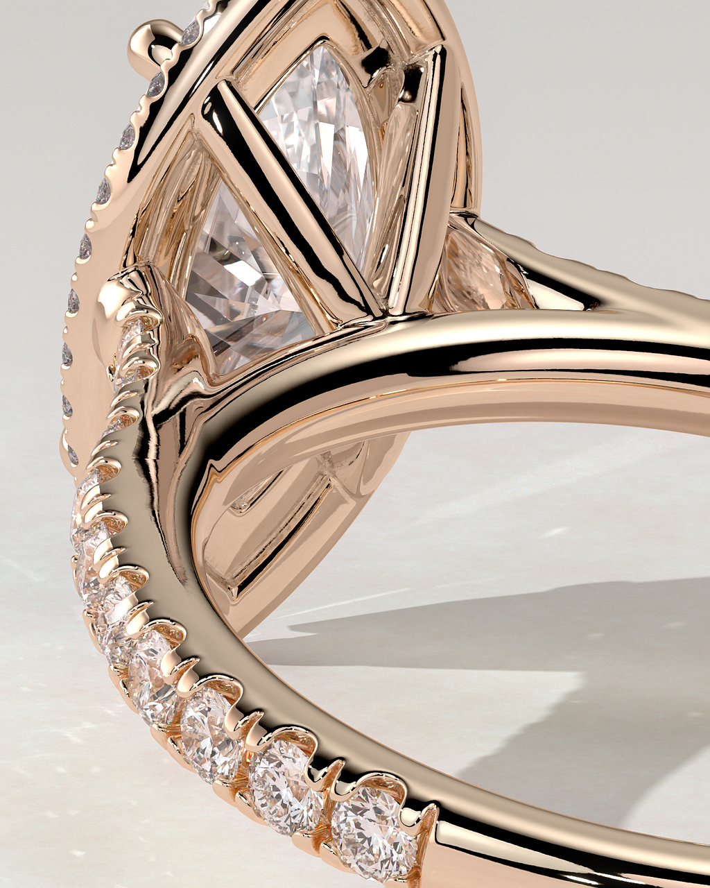 Stefania Halo Marquise Ring