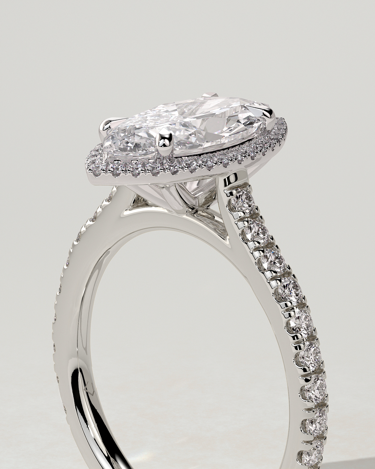 Stefania Halo Marquise Ring