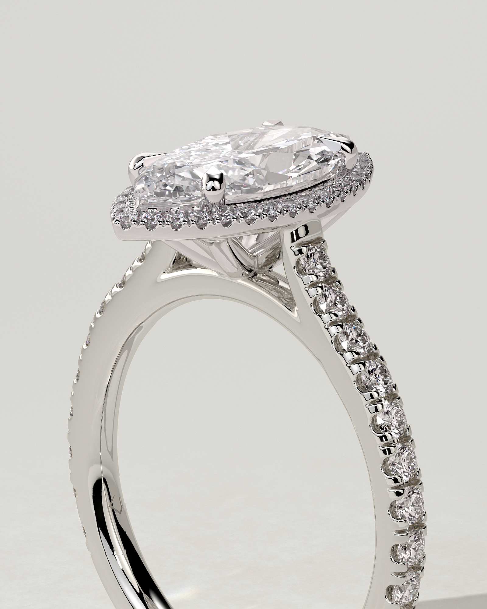 Stefania Halo Marquise Ring