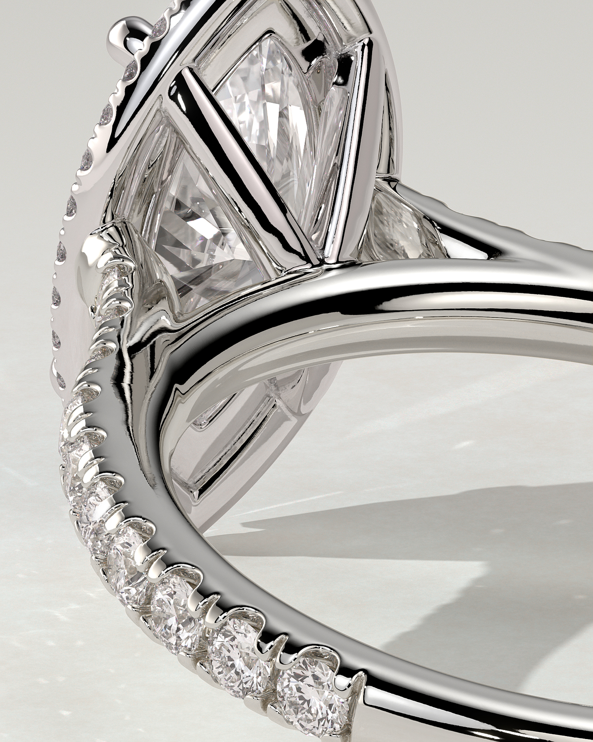 Stefania Halo Marquise Ring
