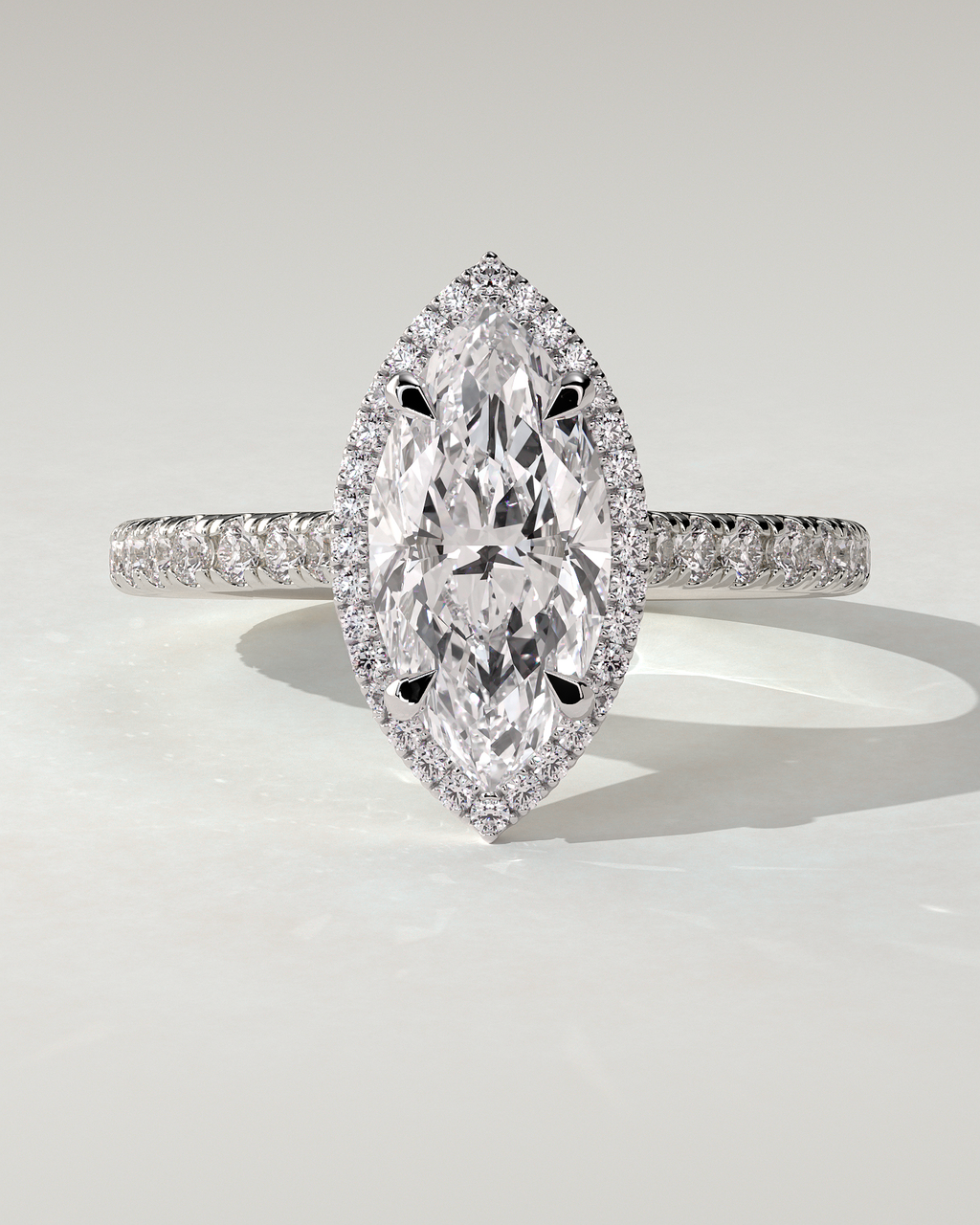 Stefania Halo Marquise Ring
