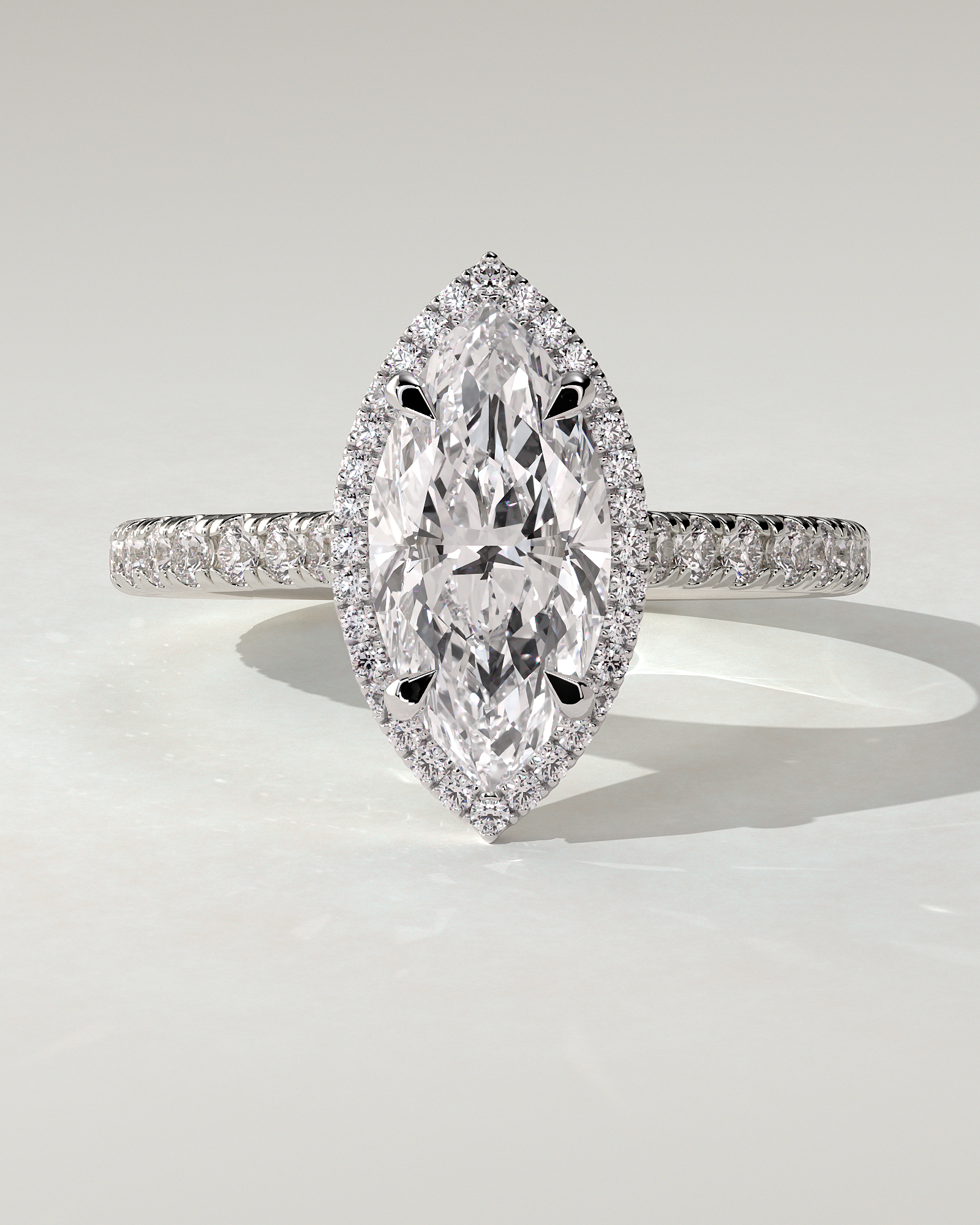 Stefania Halo Marquise Ring