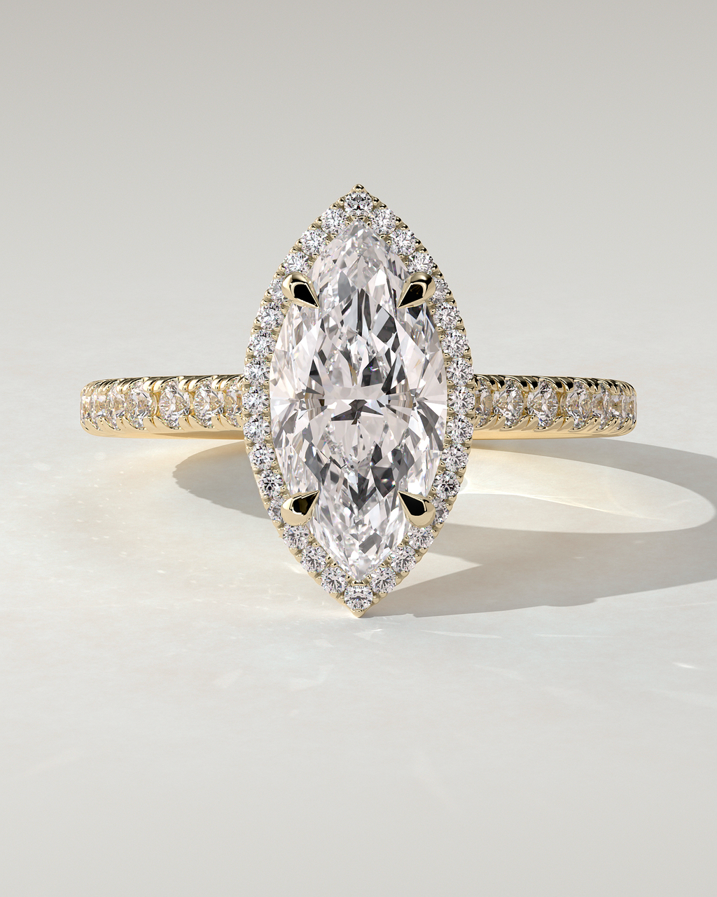 Stefania Halo Marquise Ring